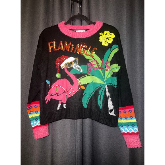 Ugly Christmas Sweater Sweaters - Ugly Christmas Sweater Xmas Size Small Flamingo